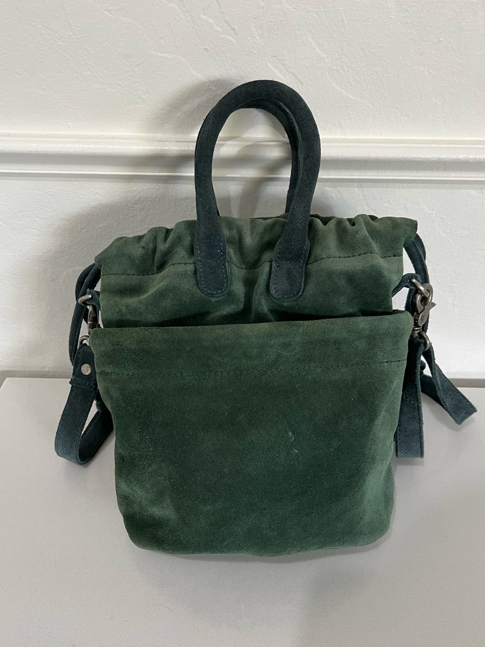 Free People Scout Slouchy Green Suede Crossbody Bag - Picture 5 of 10